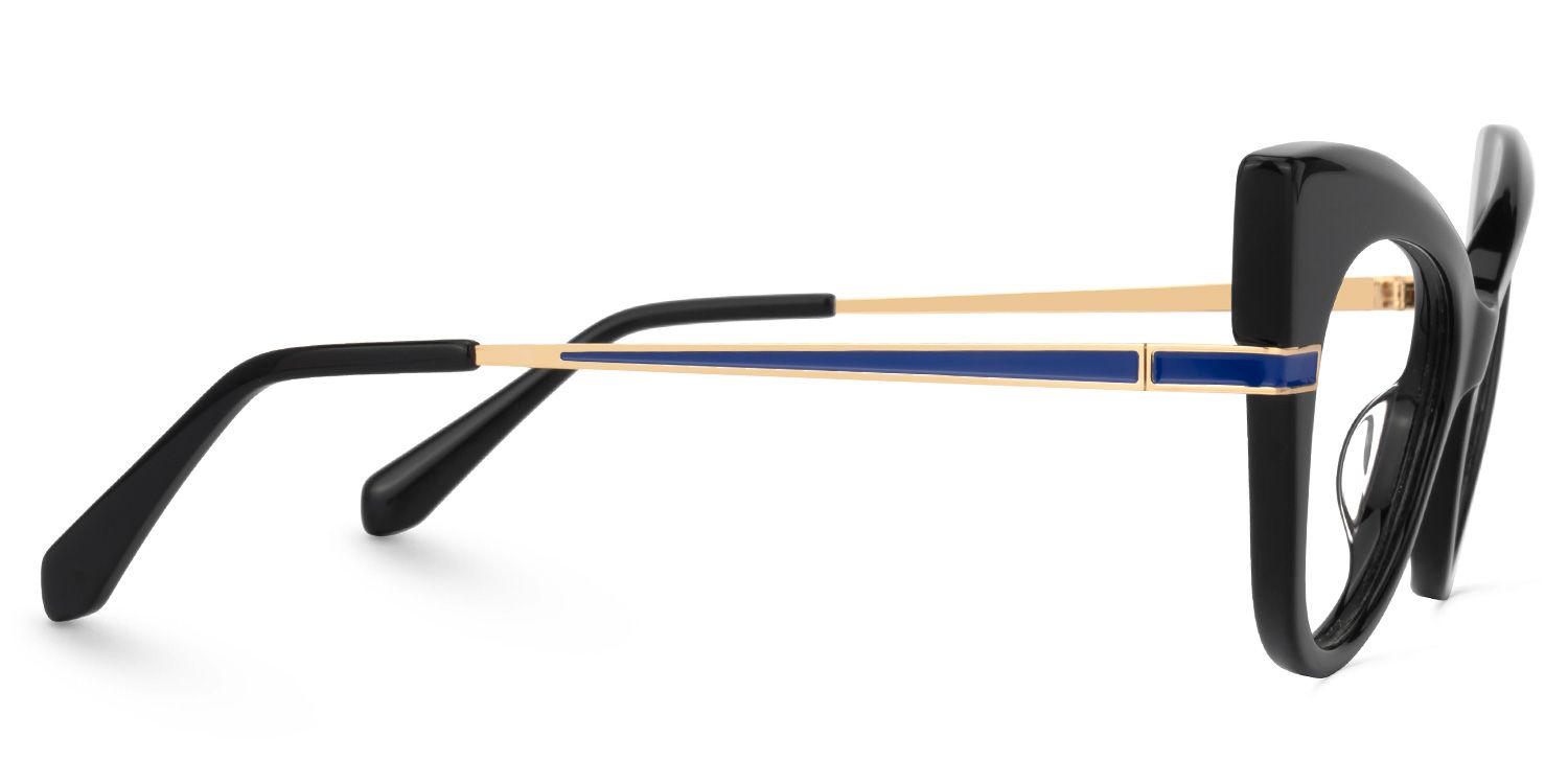 Fabrizio - Cat Eye Black Eyeglasses by Vooglam - Product View 4