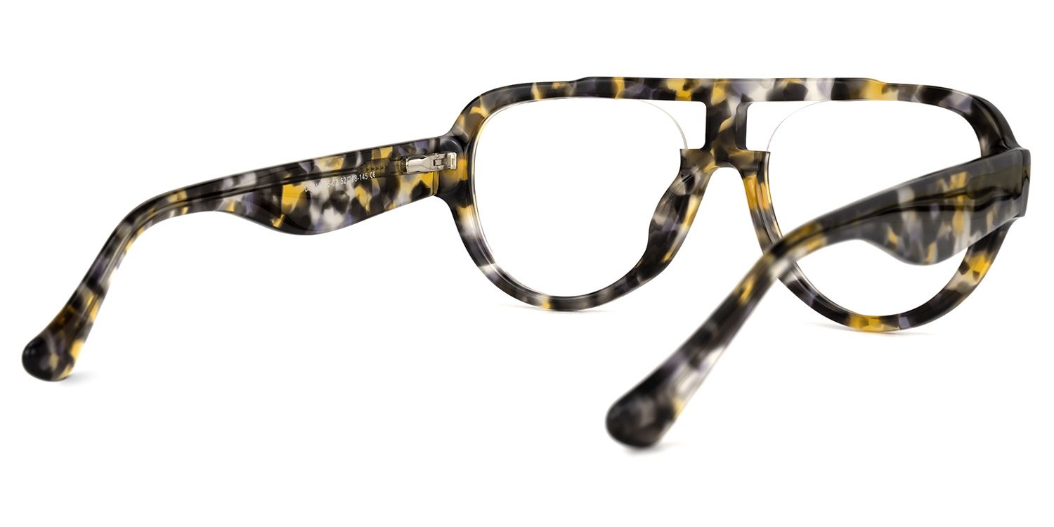 Adnan - Aviator Yellow/Tortoise Eyeglasses by Vooglam - Side View