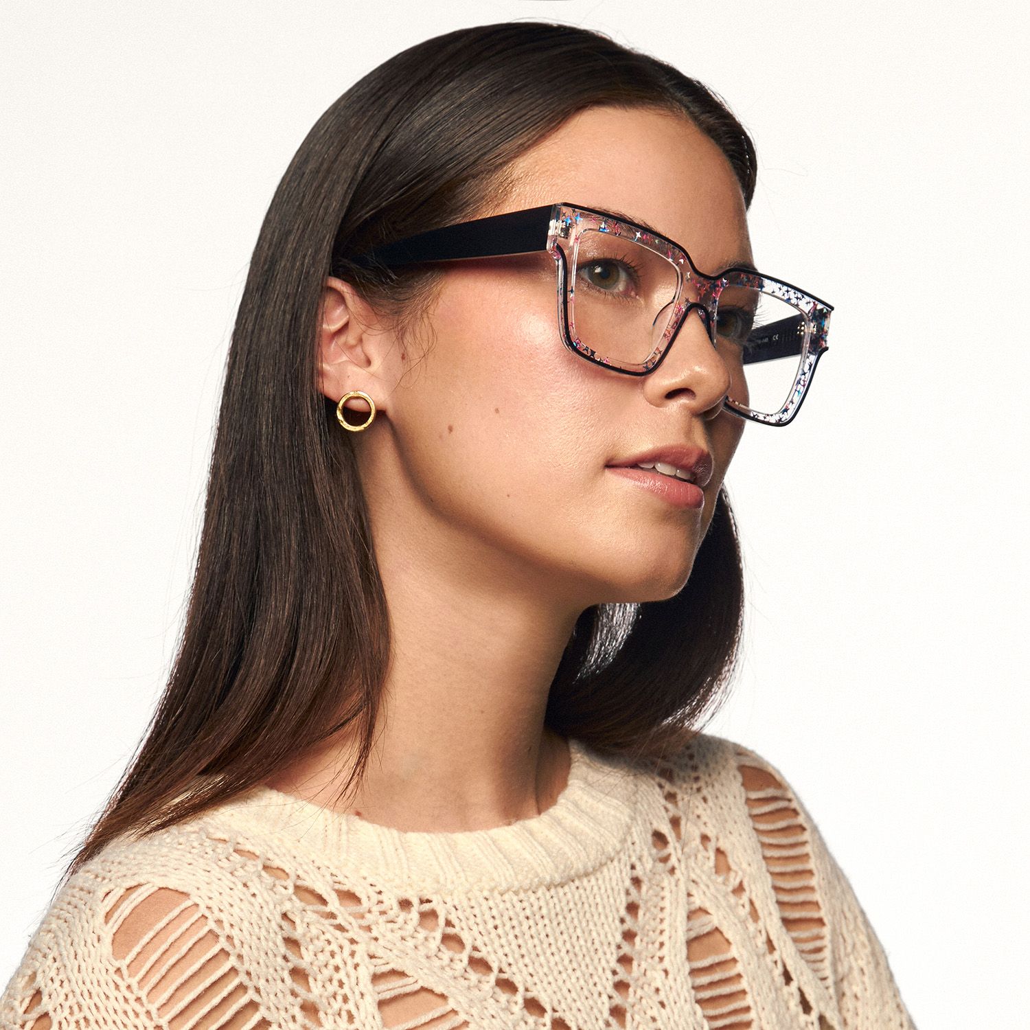 Naiya - Square Black Eyeglasses by Vooglam - Lifestyle Look
