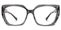 Edge - Geometric Grey Eyeglasses | Vooglam Angle View