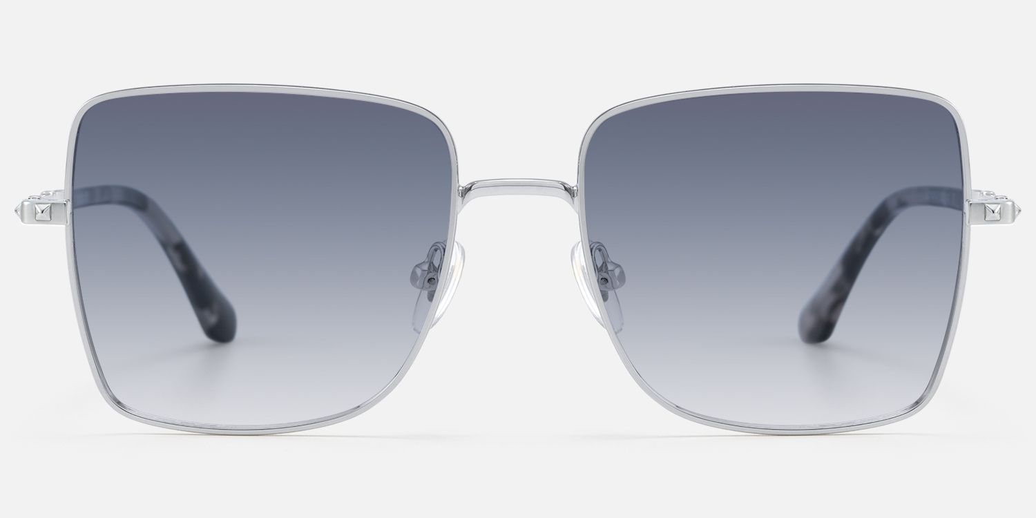 Devereux - Boho Chic Square Silver Sunglasses | Vooglam Angle View