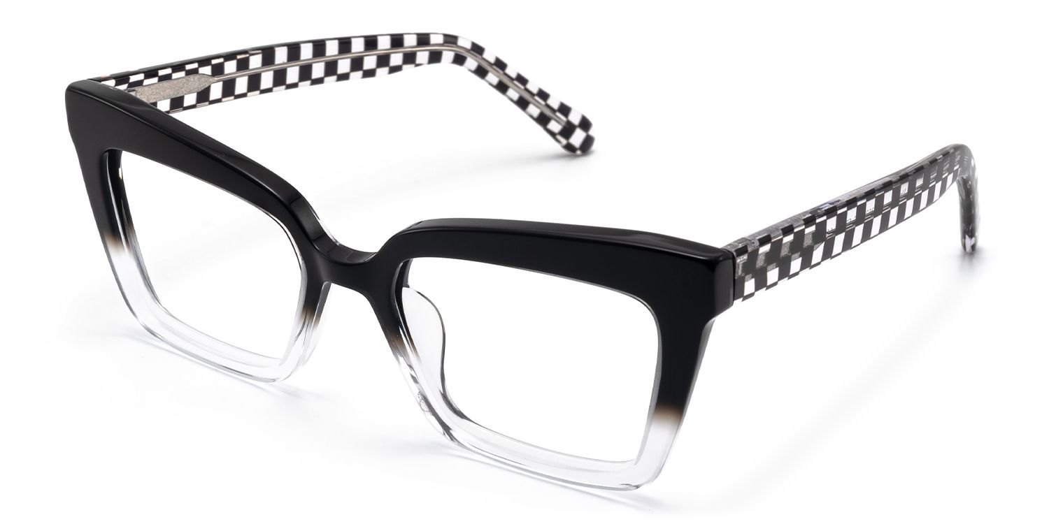 Galarza - Rectangle Black Eyeglasses | Vooglam Front View