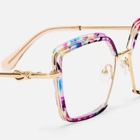 Fiorella - Square Floral Eyeglasses | Vooglam Design Details