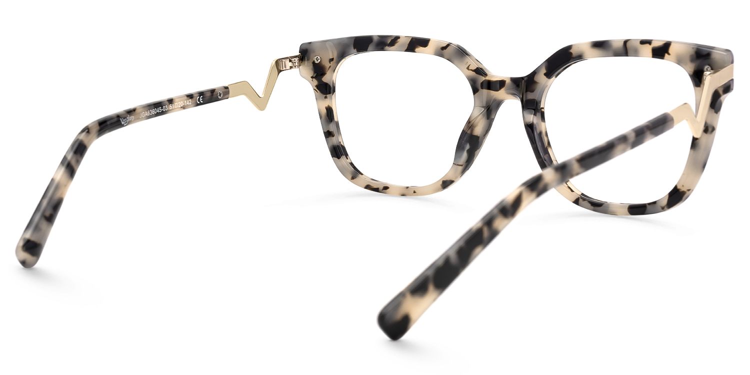 Natala - Rectangle Tortoise Eyeglasses | Vooglam Side View