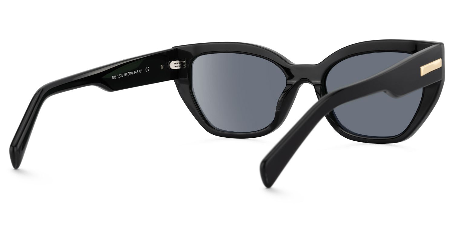 Drift - Cat Eye Black Sunglasses | Vooglam Side View