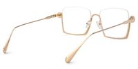 Fenella - Square Gold Eyeglasses | Vooglam Side View