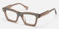 Ganya - Square Brown Eyeglasses | Vooglam Front View