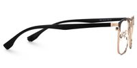 Faruq - Rectangle Gold Eyeglasses | Vooglam