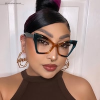 Izehar - Cat Eye Blue/Orange Eyeglasses - 5