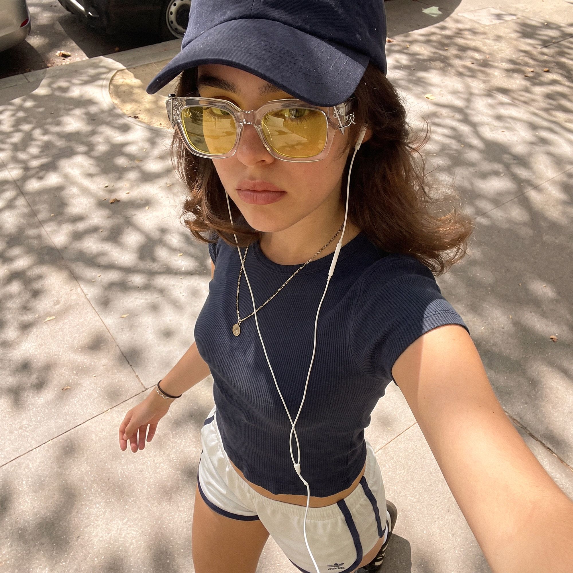 Vooglam Street Style in Real Life: Sabrina - Clear Pierced Yellow Tint Sunglasses by Vooglam