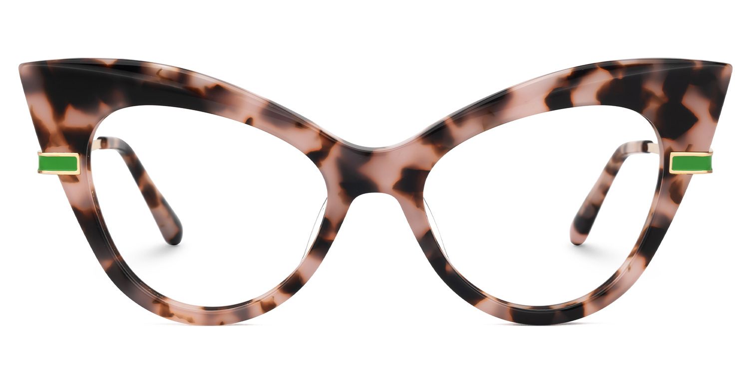 Fabrizio - Cat Eye Pink/Tortoise Eyeglasses | Vooglam Angle View