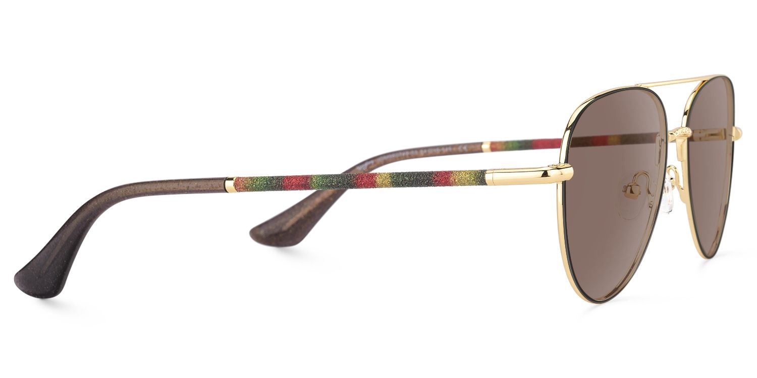 Two tone aviators Aviator II 23K Gold & AGX Sunglasses | Randolph USA main image 2