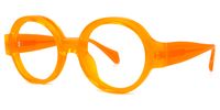 Aelwen - Round Orange Eyeglasses | Vooglam Front View