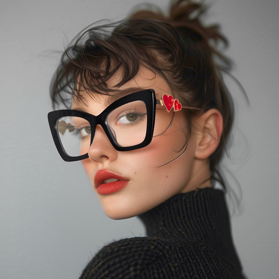 Lacretia - Butterfly Black Eyeglasses | Vooglam On Model