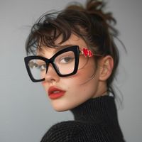 Lacretia - Butterfly Black Eyeglasses | Vooglam On Model