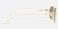Lacey - Grey Tint Aviator Gold Sunglasses | Vooglam Side View