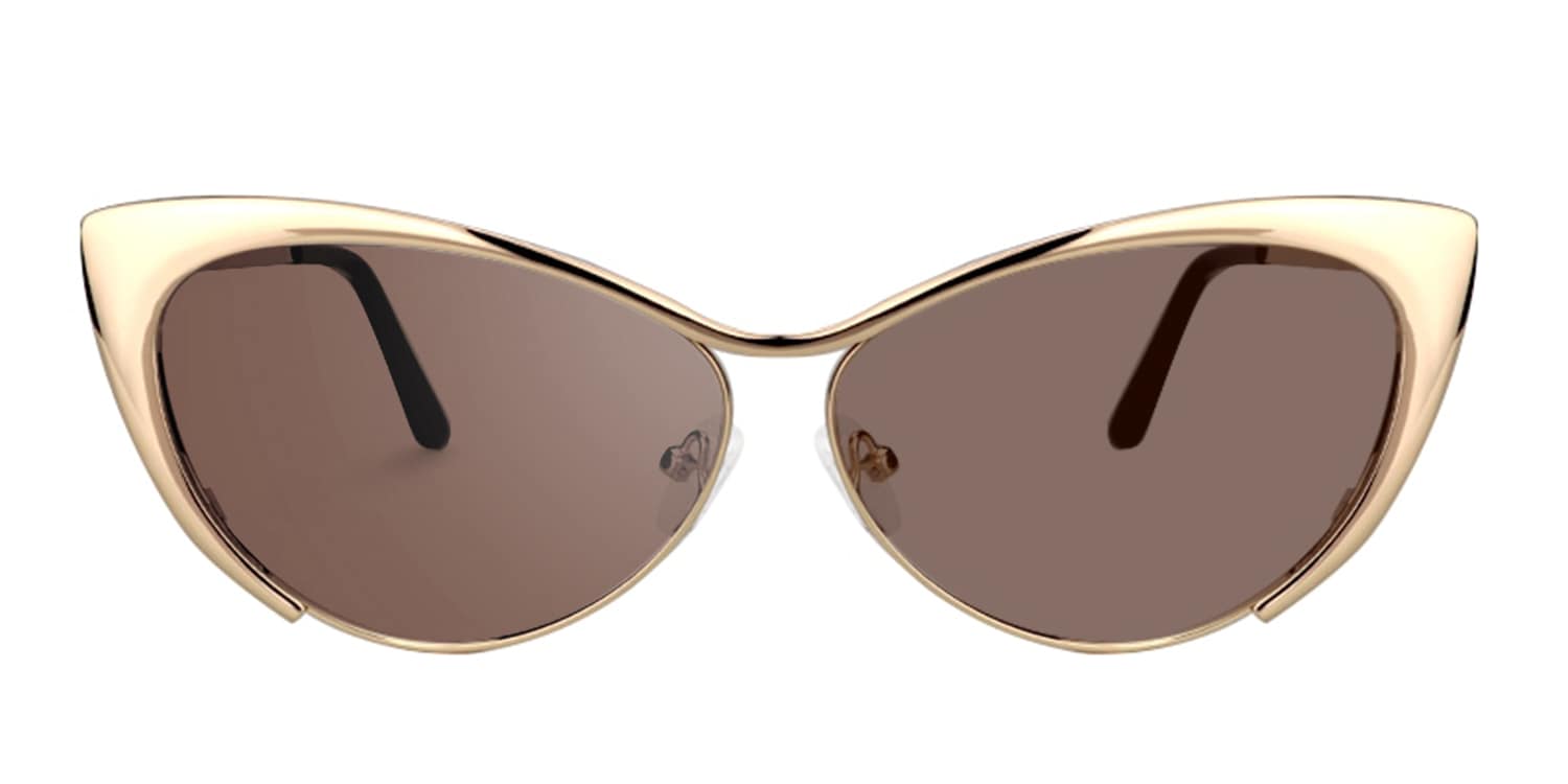 Annabelle - Elegant Gold Cat Eye Vintage Sunglasses - 1
