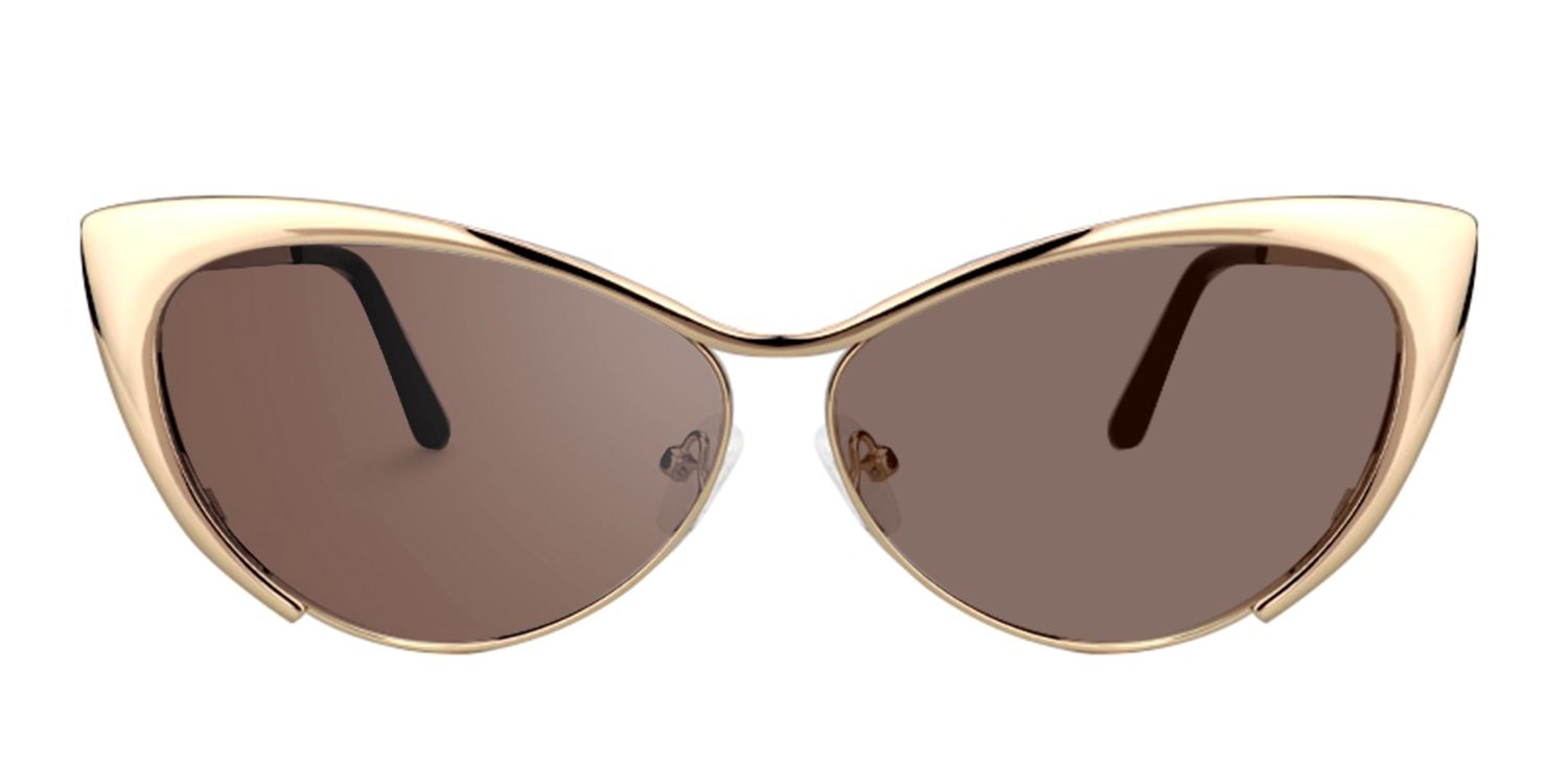 Annabelle - Elegant Gold Cat Eye Vintage Sunglasses | Vooglam Angle View