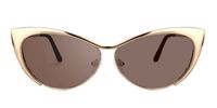 Annabelle - Elegant Gold Cat Eye Vintage Sunglasses | Vooglam Angle View