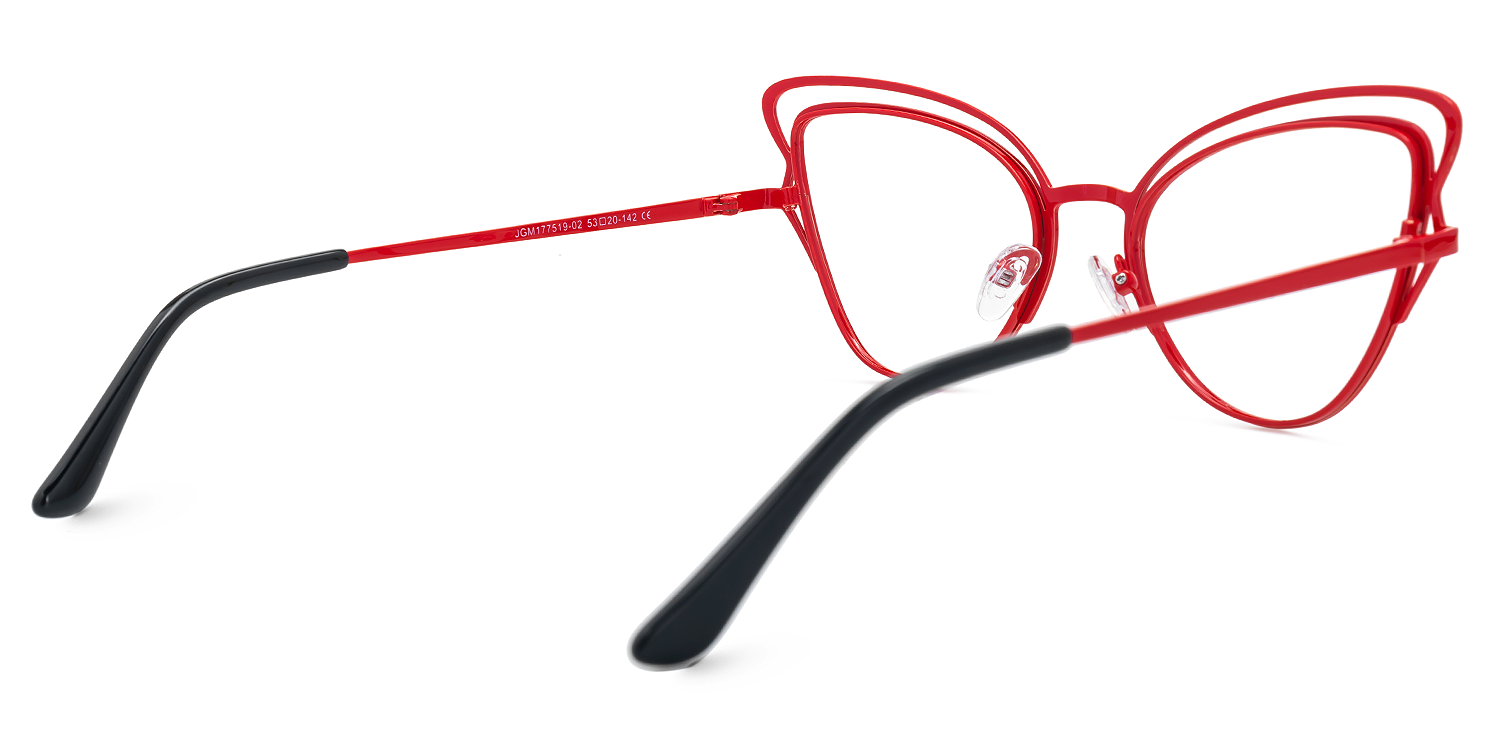 Elki - Cat Eye Red Eyeglasses | Vooglam Side View