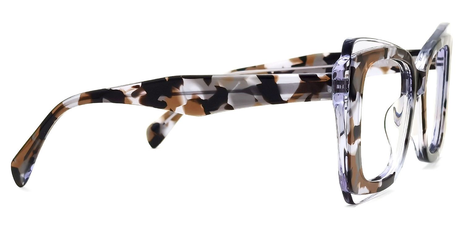 Cheyenne - Rectangle Brown/Pattern Eyeglasses | Vooglam 4