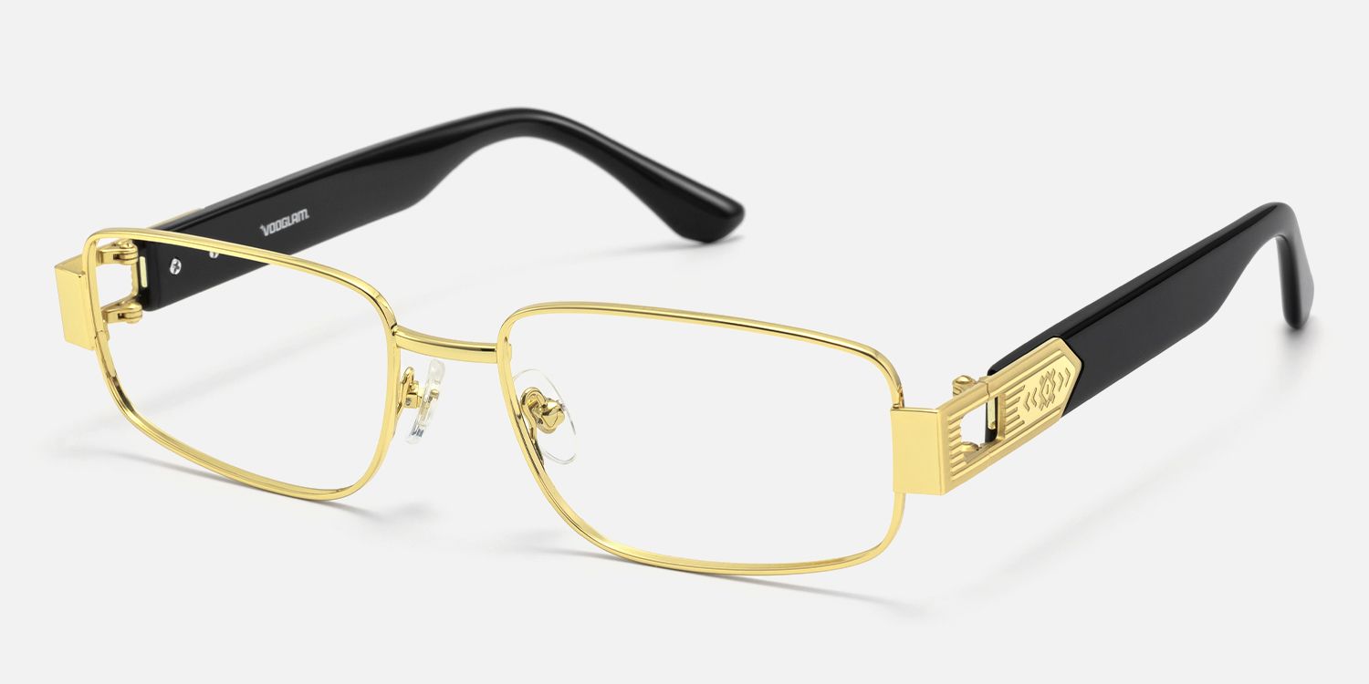 Cypher - Rectangle Gold Eyeglasses | Vooglam Front View