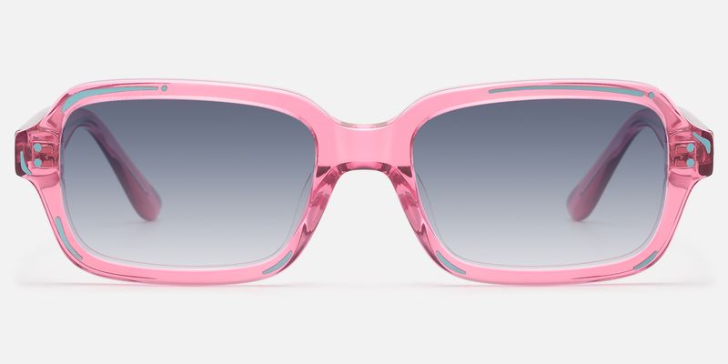 Pixel - Pink Comic Gray Tinted Rectangle Shades by Vooglam