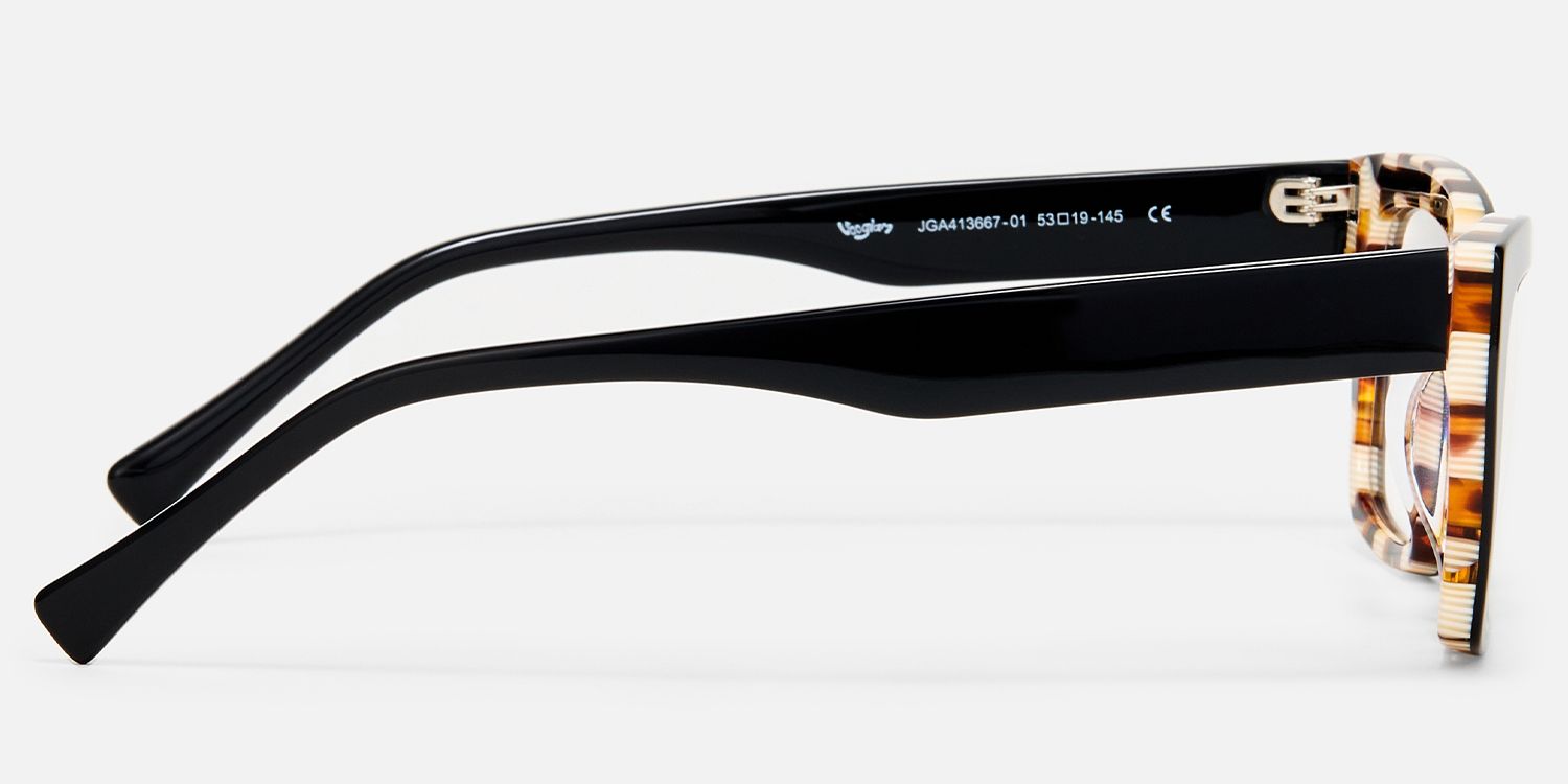 Lola - Rectangle Black Eyeglasses | Vooglam Side View