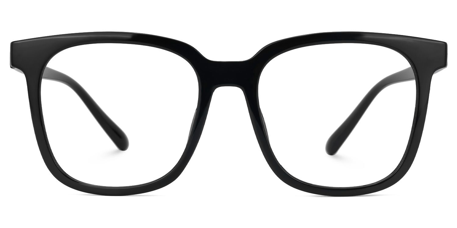 Faina - Square Black Eyeglasses | Vooglam Angle View