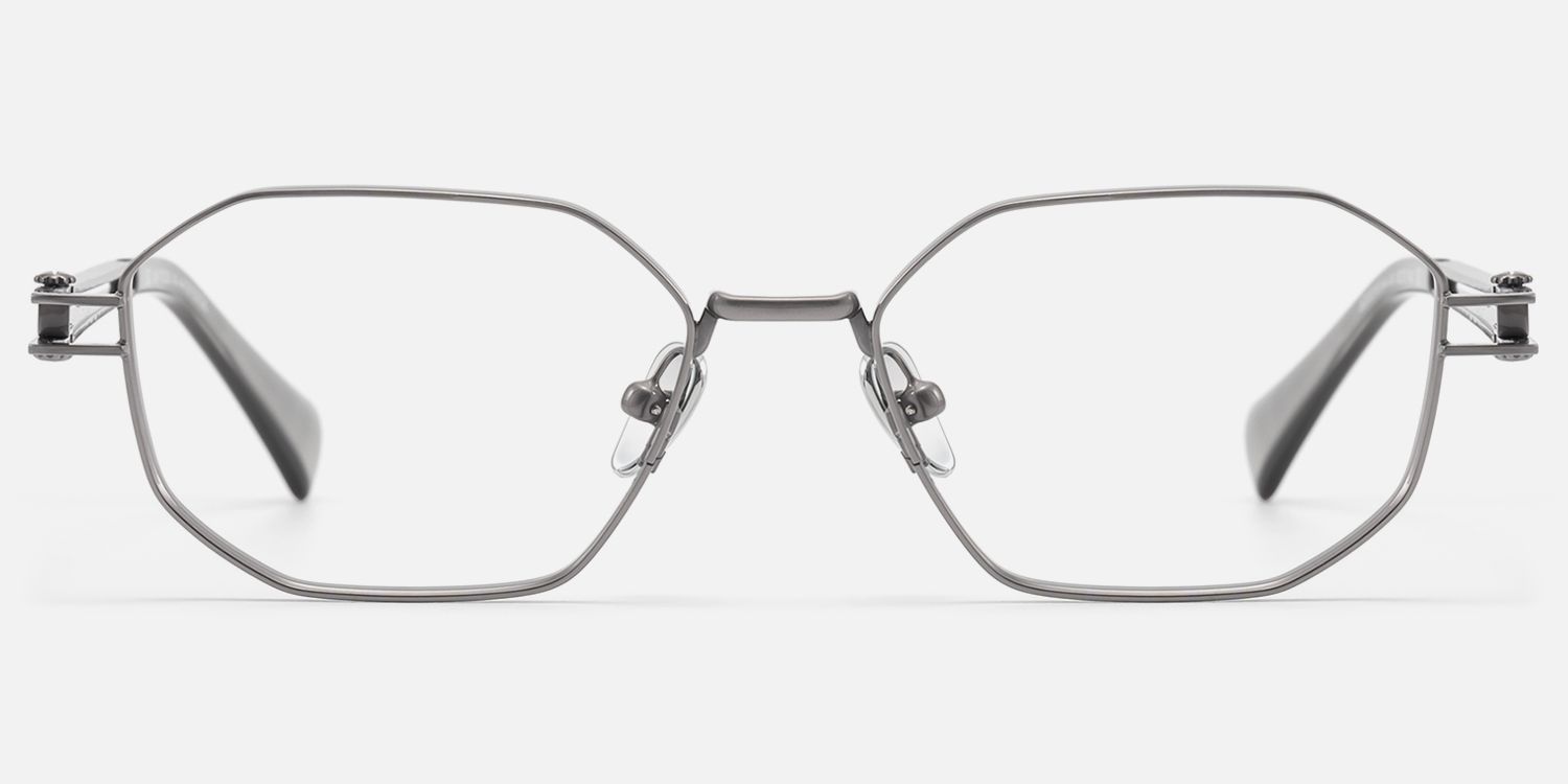 Loos - Pearl Gray Double Wire Metal Frames | Vooglam Angle View