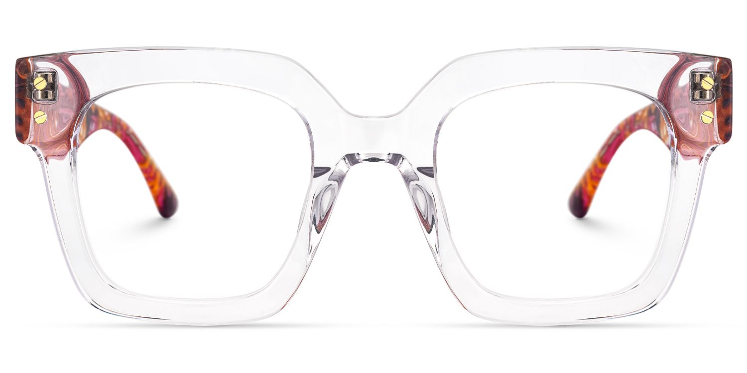 Najwa - Square Crystal Eyeglasses | Vooglam Angle View