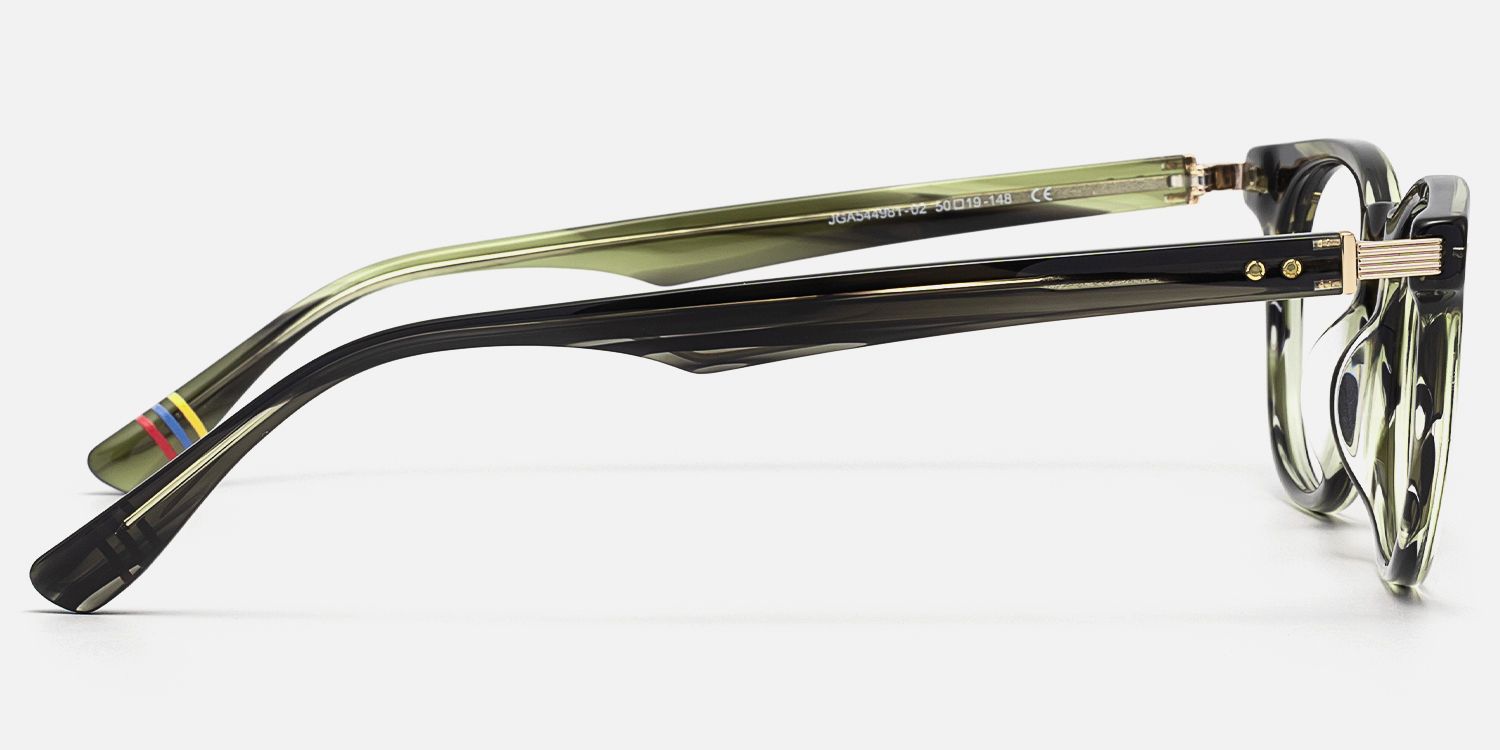 Vintel - Rectangle Green Eyeglasses | Vooglam Side View