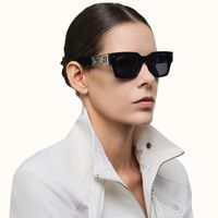 The Programmer - Rectangle Black Sunglasses | Vooglam On Model 3