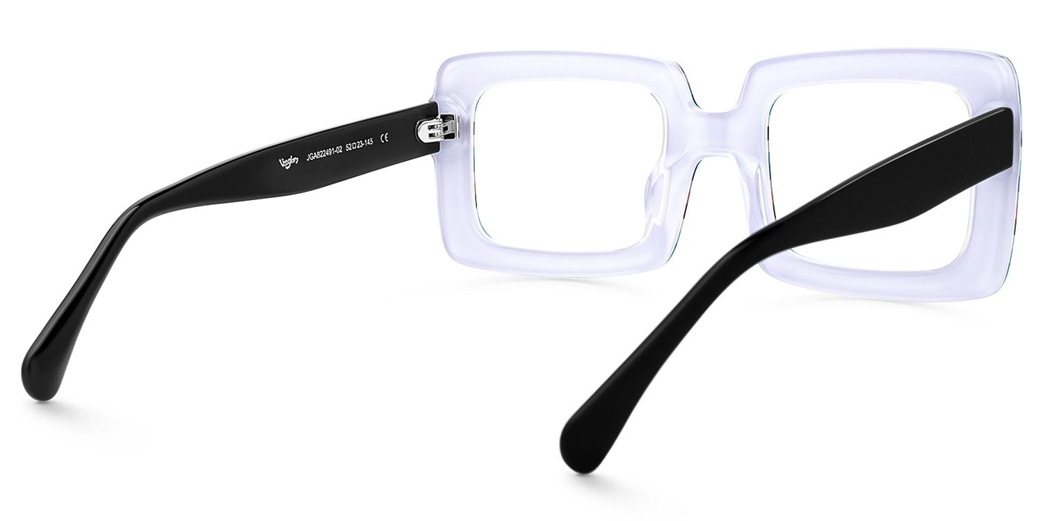 Jackie - Rectangle Multicolor Eyeglasses | Vooglam Side View