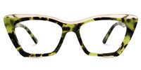 Demid - Cat Eye Green/Tortoise Eyeglasses | Vooglam Angle View
