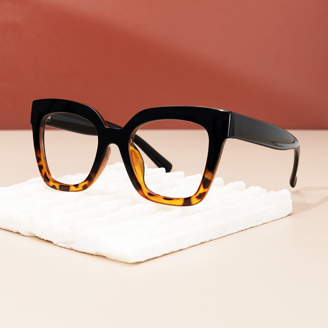 two-tone style square glasses frames