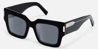 Vaeda - Square Black Sunglasses | Vooglam Front View