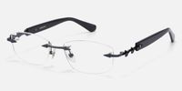 Fracture - Rectangle Black Eyeglasses | Vooglam Front View