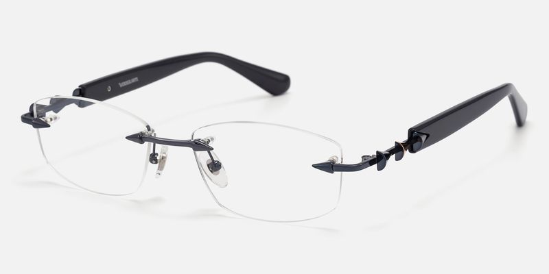 Fracture - Rectangle Black Eyeglasses