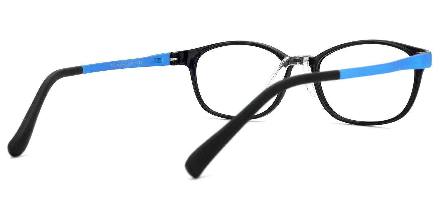 Sebastian - Oval Black Kids Eyeglasses | Vooglam Side View