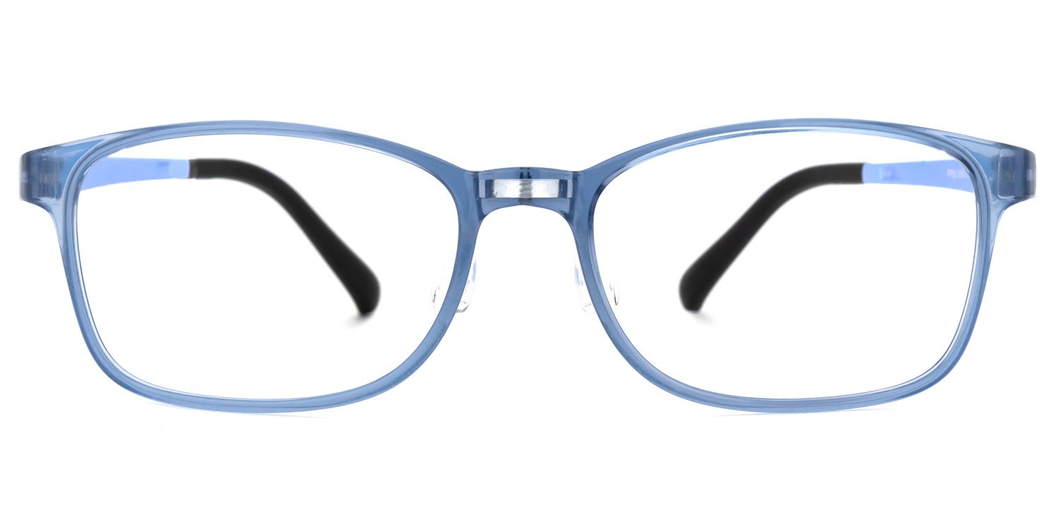 Mateo - Rectangle Blue Kids Eyeglasses | Vooglam Angle View