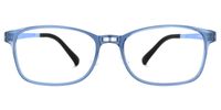 Mateo - Rectangle Blue Kids Eyeglasses | Vooglam Angle View