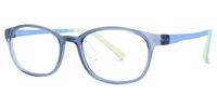 Sebastian - Oval Blue Kids Eyeglasses | Vooglam Front View