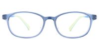 Sebastian - Oval Blue Kids Eyeglasses | Vooglam Angle View