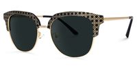 Atalanta - Browline Gold Sunglasses | Vooglam Front View