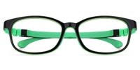 Grayson - Rectangle Green Kids Eyeglasses | Vooglam Angle View