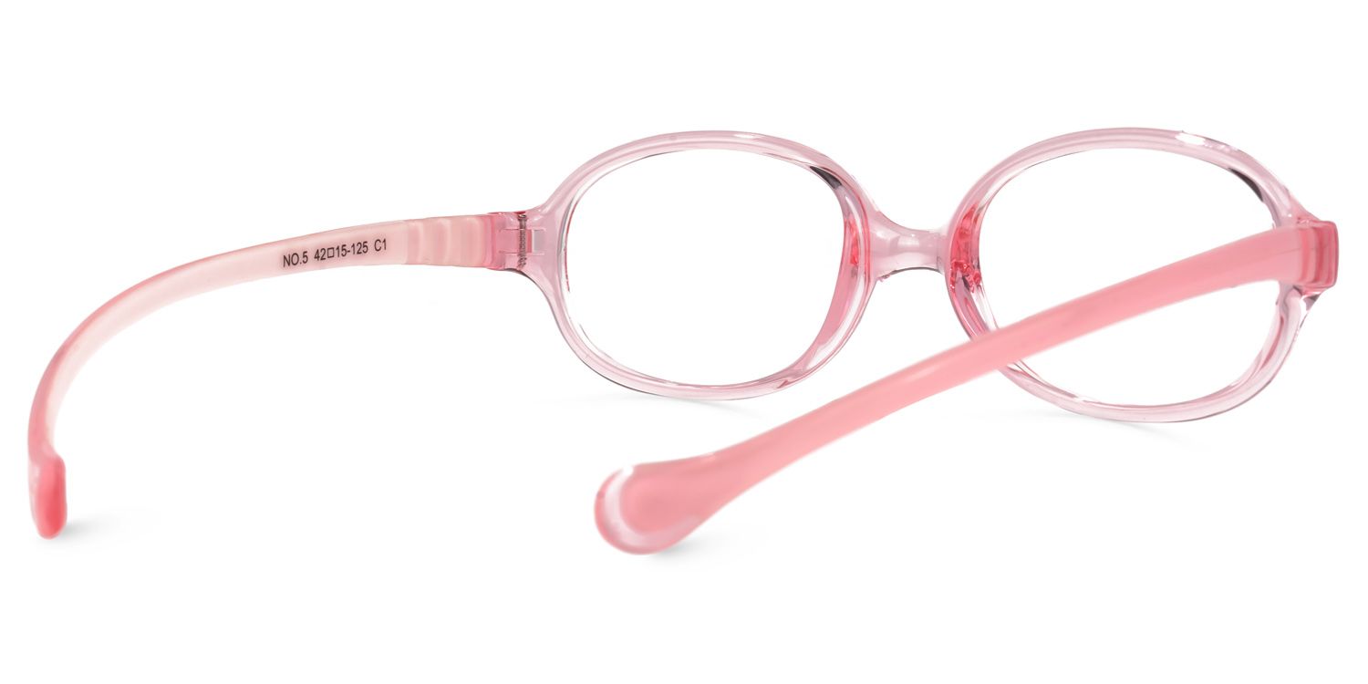 Emersyn - Oval Pink Kids Eyeglasses | Vooglam Side View