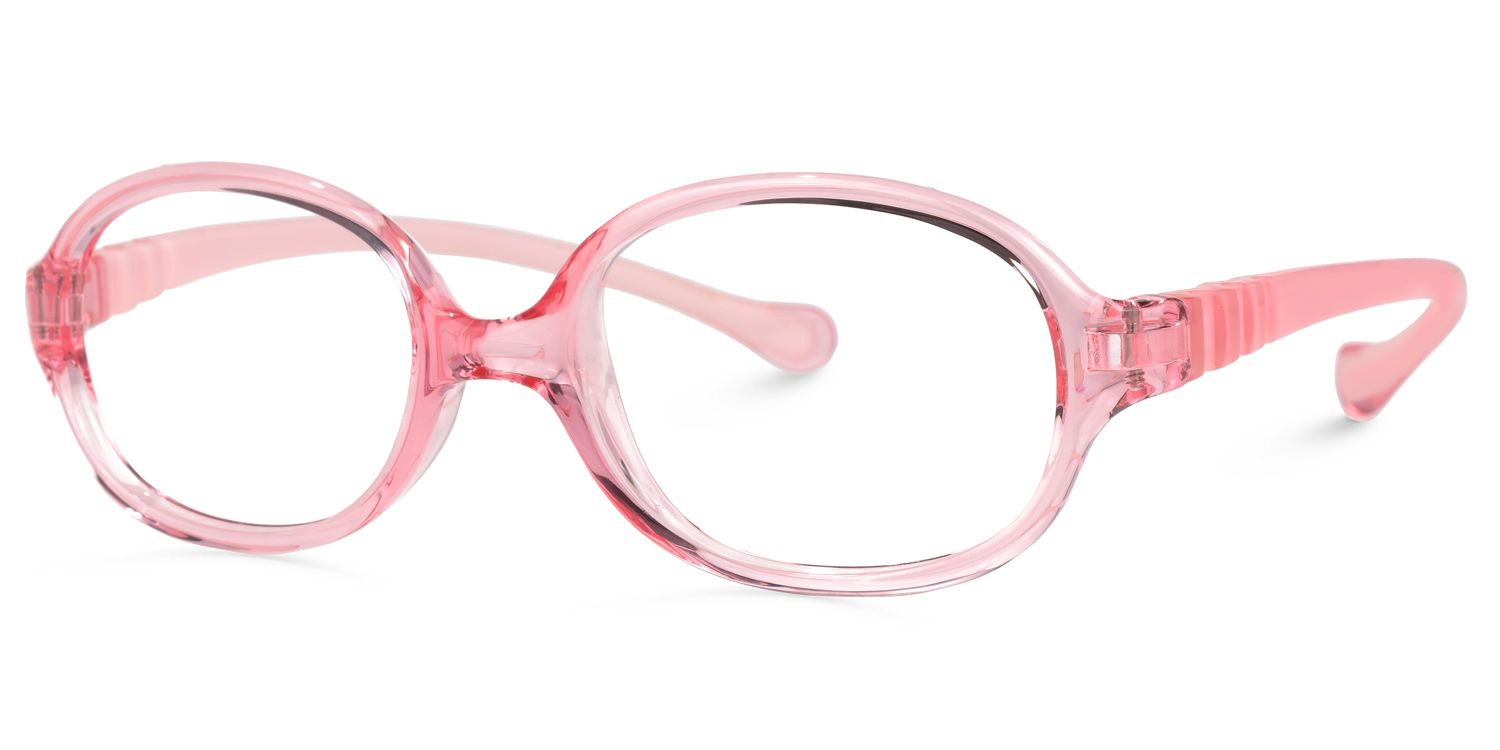 Emersyn - Oval Pink Kids Eyeglasses | Vooglam Front View