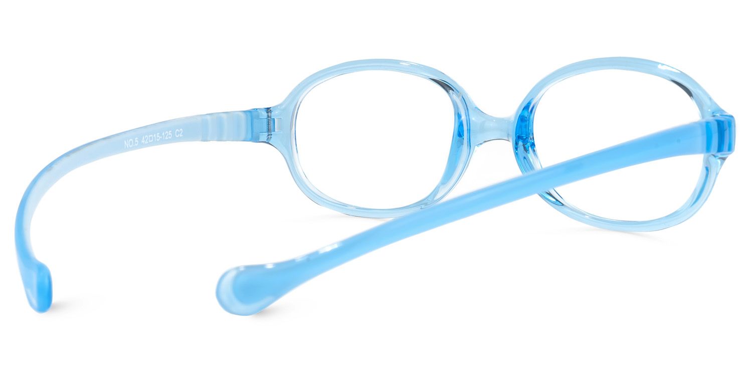Emersyn - Oval Blue Kids Eyeglasses | Vooglam Side View