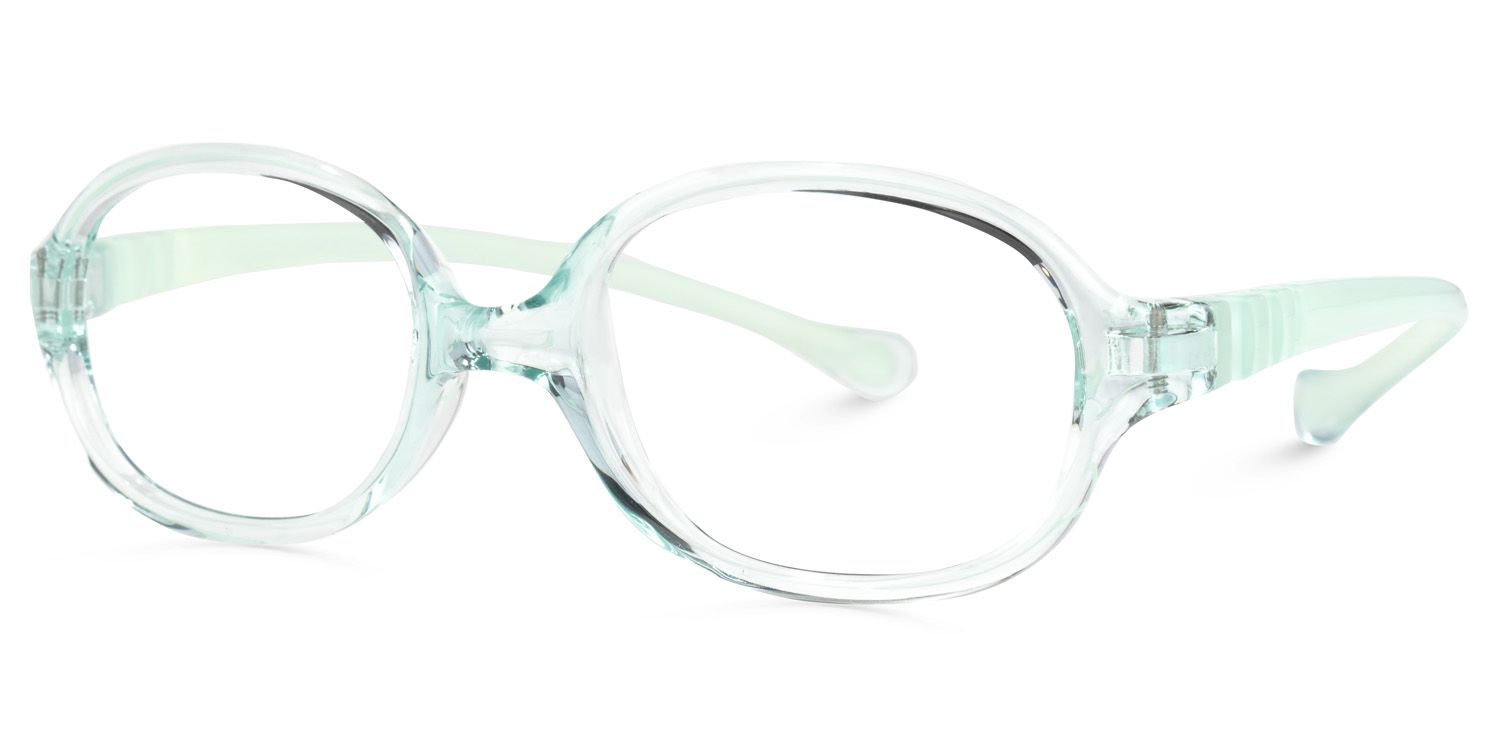 Emersyn - Oval Green Kids Eyeglasses | Vooglam Front View